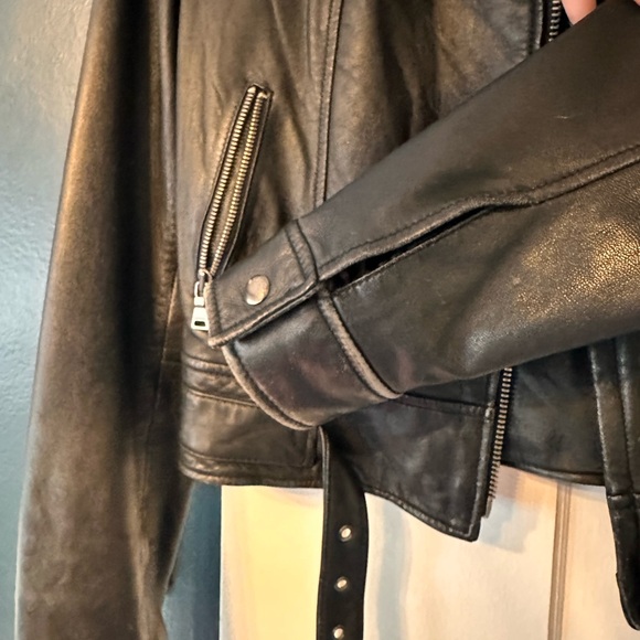 Vintage Express  genuine leather moto jacket fits small - Picture 7 of 10